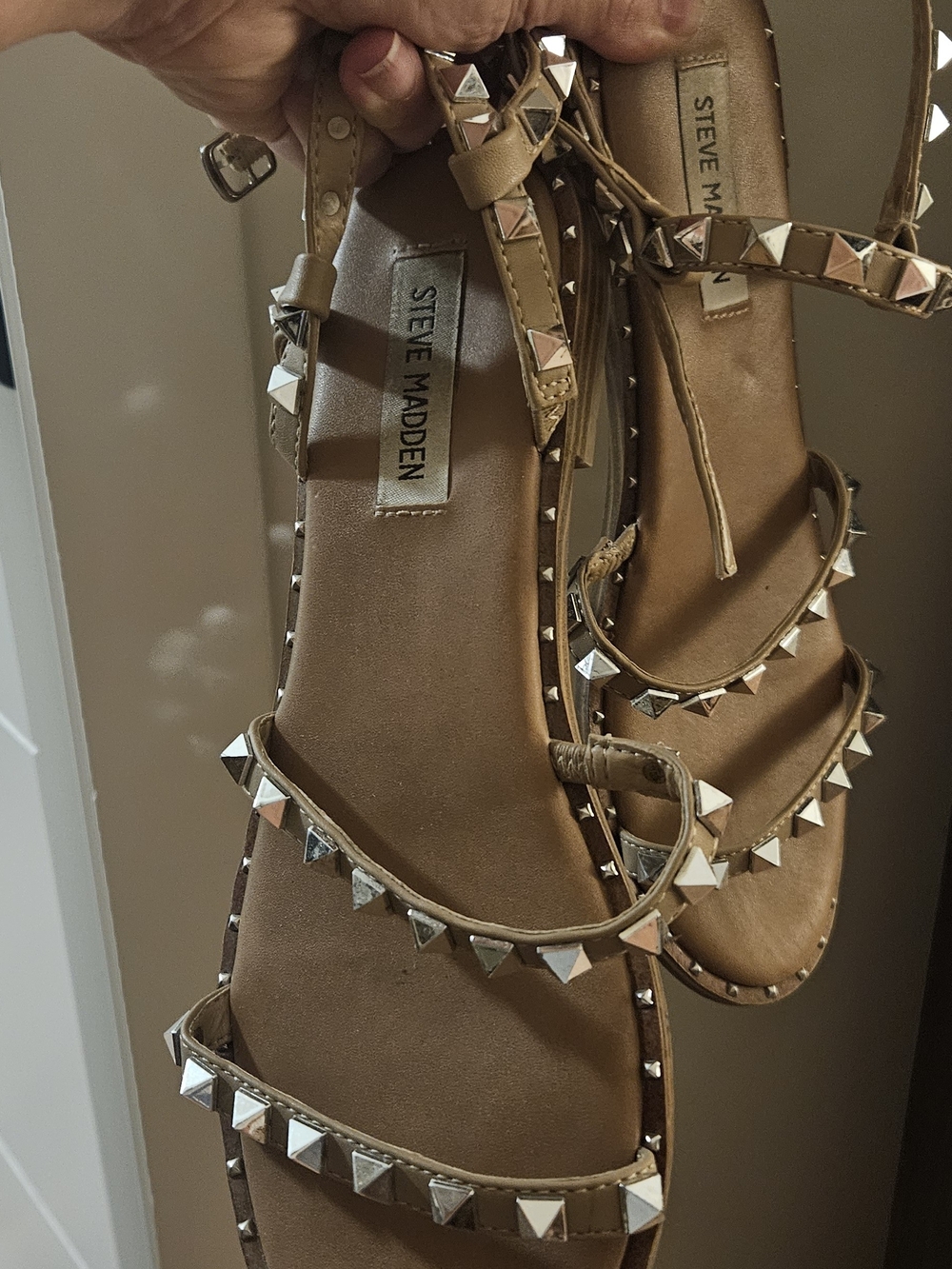 Steve Madden Tan Studded Strappy Sandal - Picture 7 of 8